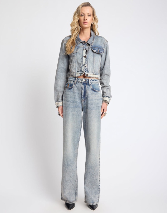 ONE TEASPOON - Icon High Waist Straight Leg Denim Jeans - Cloud Blue