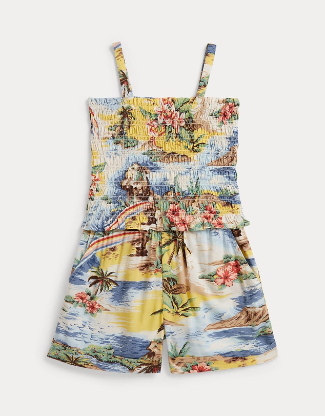 Polo Ralph Lauren - Tropical-Print Smocked Boxy Top & Shorts - Kids