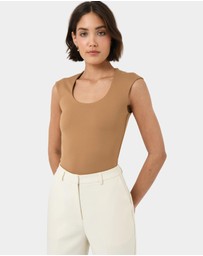 Forcast - Soho Rounded Square Neck Top