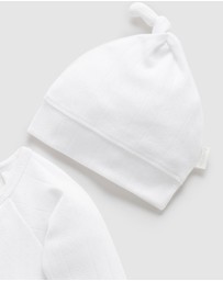Purebaby - Pointelle Growsuit & Hat Pack-Babies