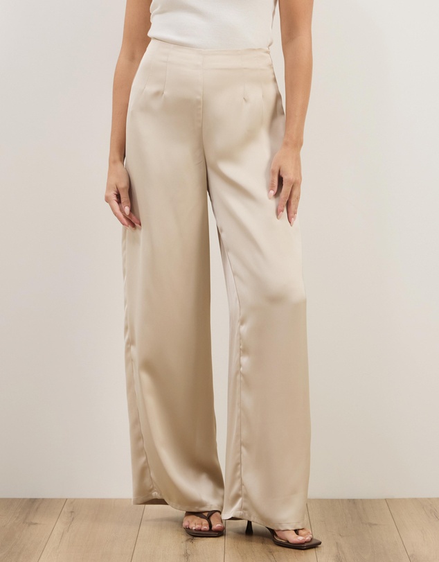 Atmos&Here - Nora Satin Wide Leg Pants