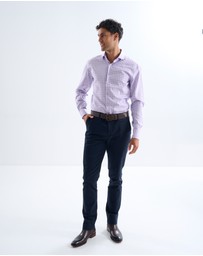 3 Wise Men - 3 Wise Men New York Purple Check Shirt