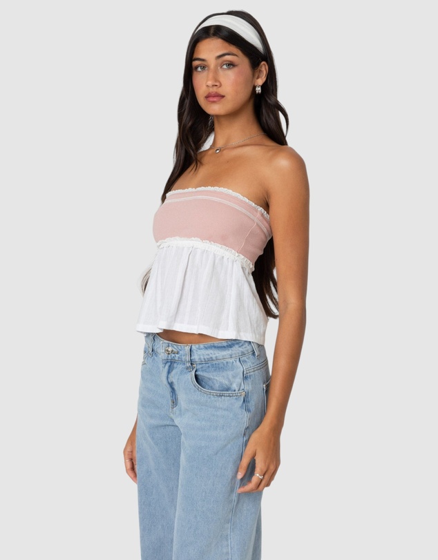 EDIKTED - Rena ribbed peplum top