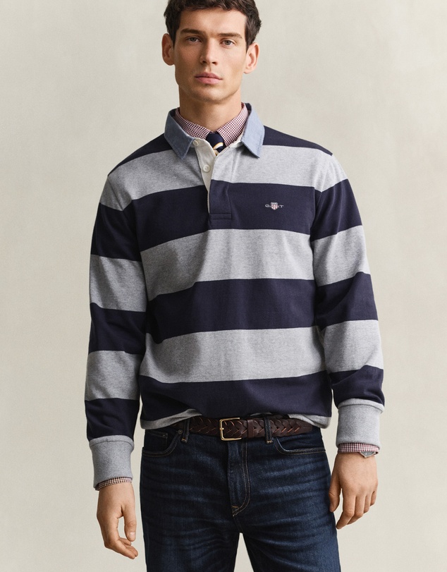 Gant - Chambray Collar Striped Heavy Rugger