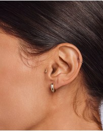 Zoe Olivia - 9K Gold Marquise Lab Grown Diamond Huggie Earrings