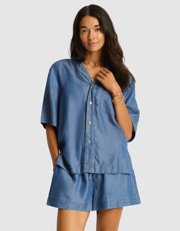 Sea Level Australia - Denim Surf Bowling Shirt
