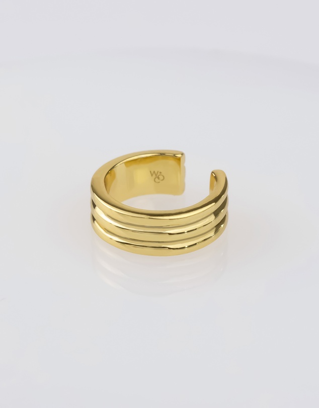 Wanderlust + Co - Triple Band Gold Ear Cuff