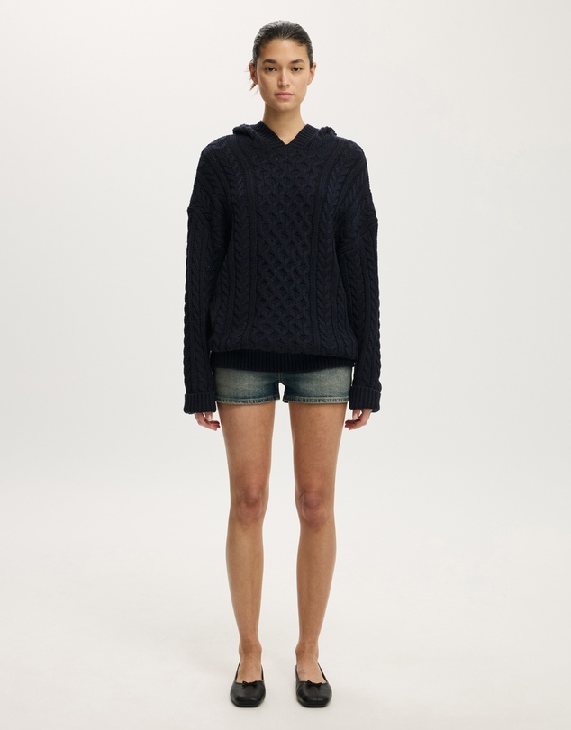 Cotton On - Oversized Cable Hoodie