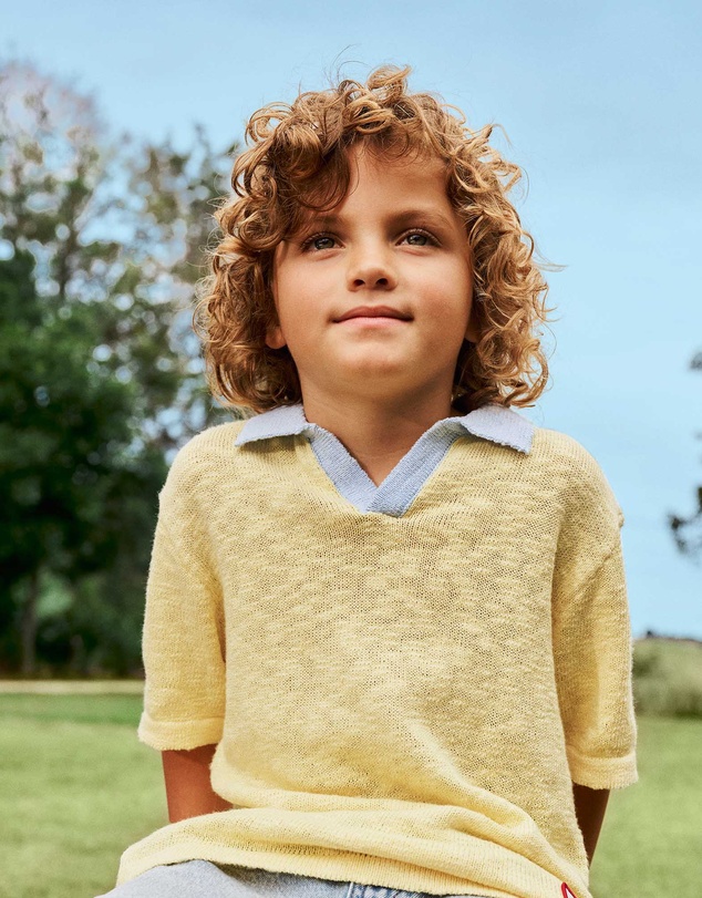 Cotton On Kids - Oversized Colour Block Knit Polo