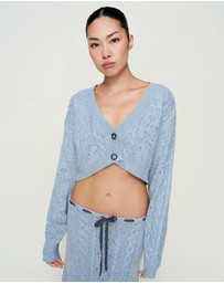 Guizio - Cable Knit Crop Cardigan