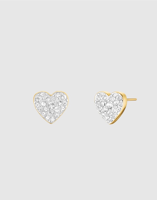 Rosefield - Pavé Heart Gold-Tone Stud Earrings