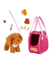 Our Generation - 6" Standing Poodle Plush Pup with  Carrier