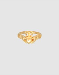Elli Jewelry - Ring Claddagh Heart Love Friendship in 925 Sterling Silver Gold Plated
