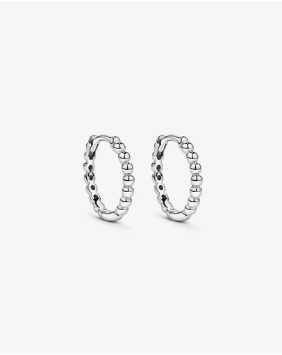 Michael Hill - 12mm Beaded Huggie Earrings in Sterling Silver