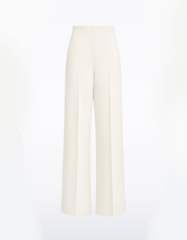 Carla Zampatti - Ivory Crepe High Waisted Wide Leg Pant