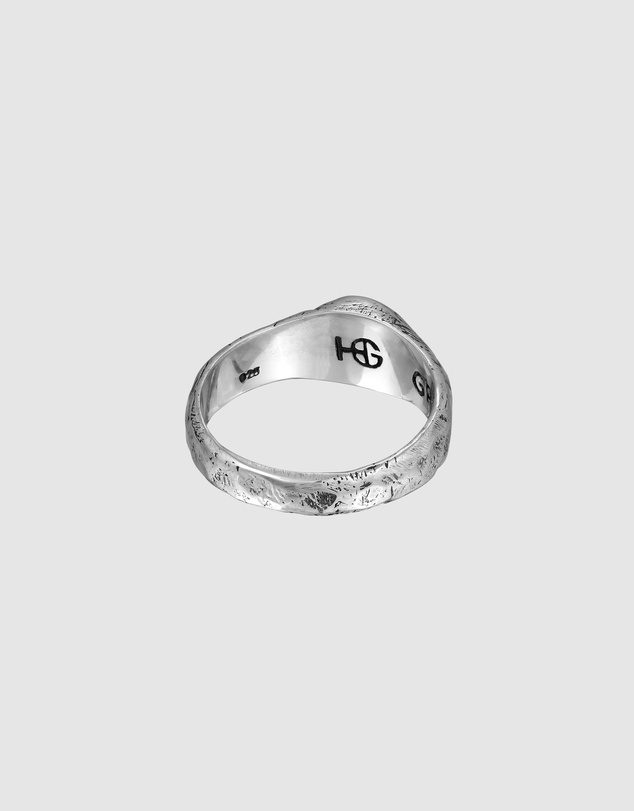 Haze & Glory - ICONIC EXCLUSIVE - Lava Agung Signet Ring in Oxidised 925 Silver
