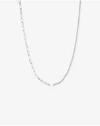 Michael Hill - Paperclip and Curb Link Chain Necklace in Sterling Silver