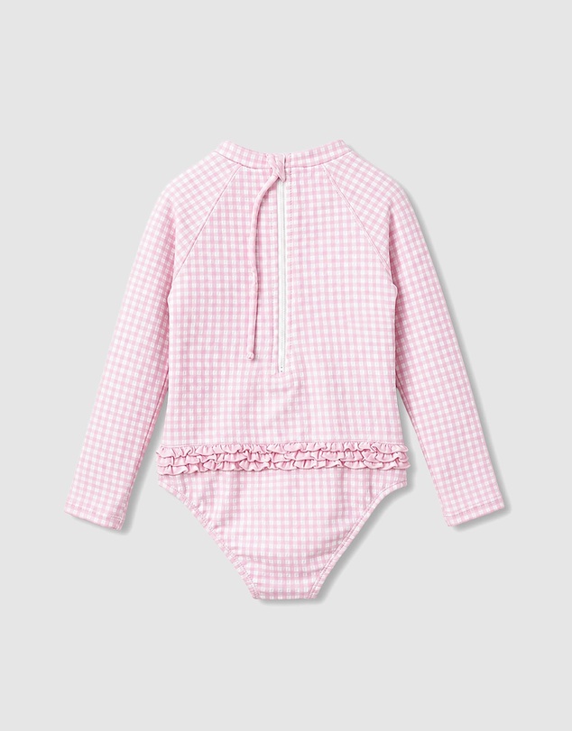 Minihaha - Pink Gingham LS Sunsuit - Kids-Teens