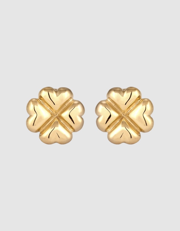 Elli Jewelry - Heart Stud Earrings in Gold-Plated 925 Silver