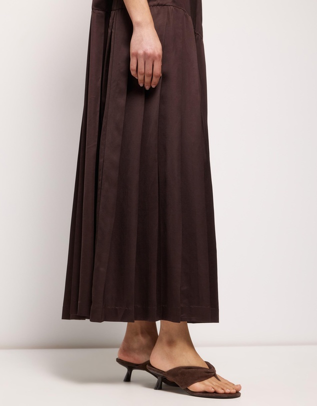 AERE - Esti Pleated Hem Midi Dress