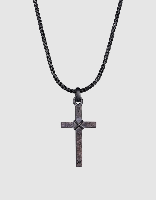 Kuzzoi - ICONIC EXCLUSIVE - Cross Pendant Necklace in Oxidised 925 Sterling Silver