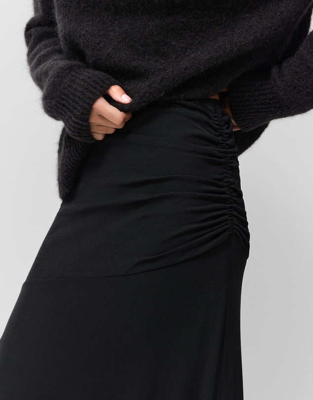 UNISON - Ruched Mesh Maxi Skirt