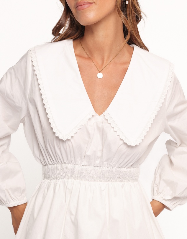 Petal & Pup - Nerida Long Sleeve Mini Dress - White