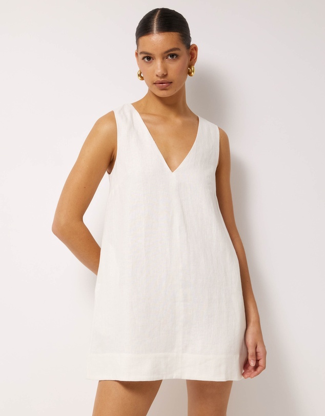 AERE - Eve Mini Linen Shift Dress
