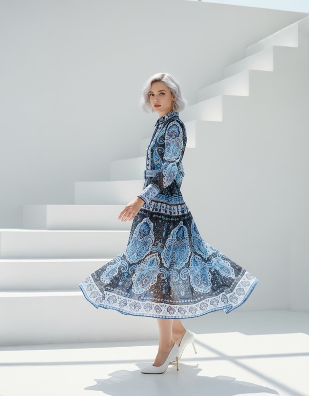 Mossée - Liora Printed Sheer Dress