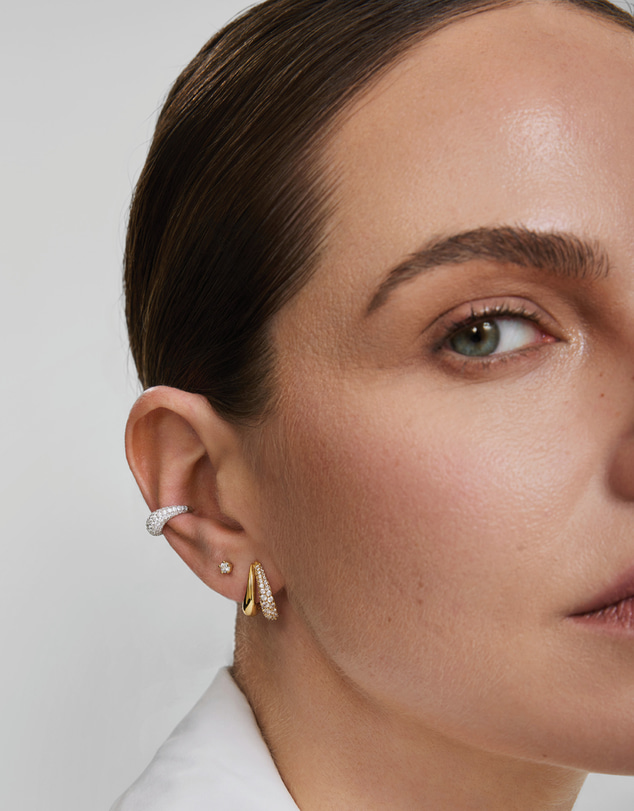 Ania Haie - Gold Duet Stud Hoop Earrings