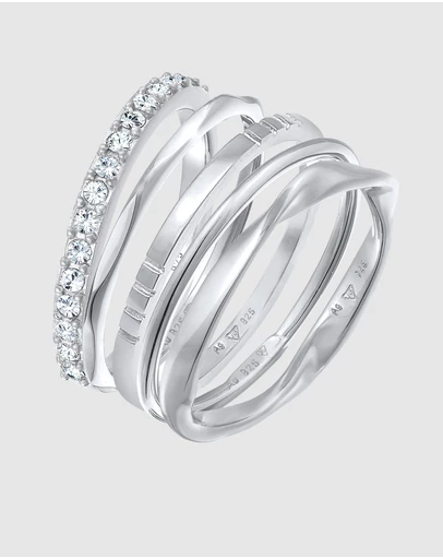 Elli Jewelry - Ultimate Crystal Ring Set in 925 Silver