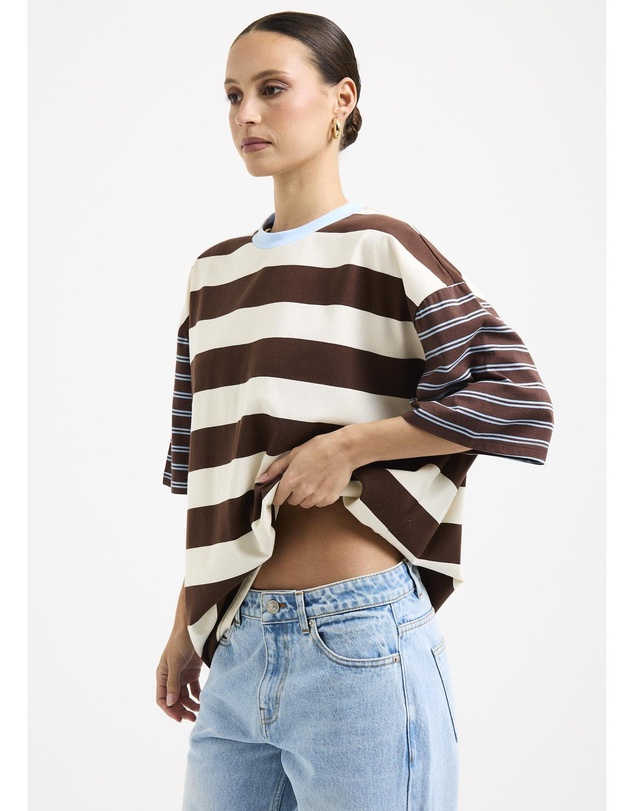 Subtitled - Fitzroy Stripes Oversized Short Sleeve T-Shirt