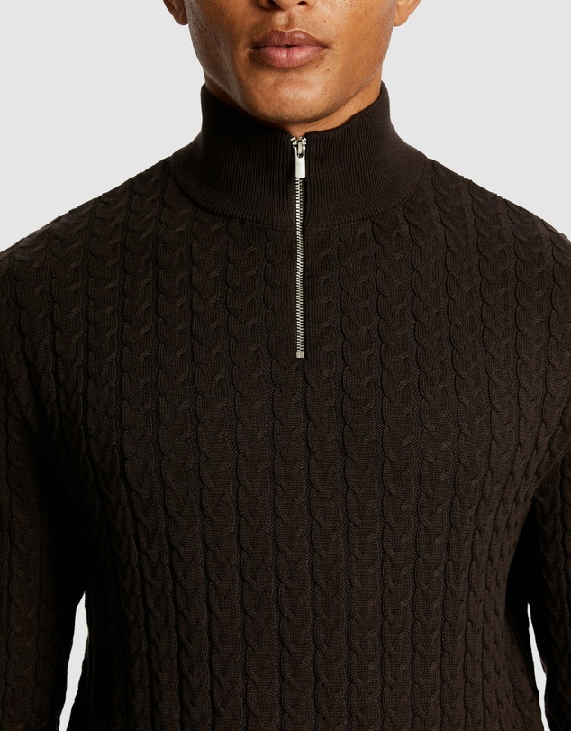 yd. - Eddie 1/4 Zip Cable Knit Jumper