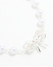 Lovisa - Silver Plated Pearl Double Bow Bracelet