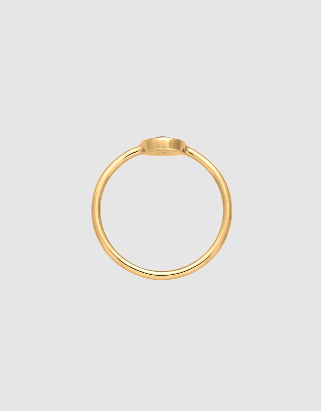 Elli Jewelry - Ring Circle Enamel 925 Sterling Silver Gold-plated