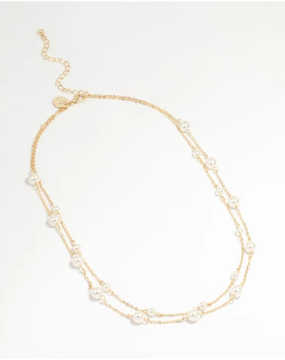 Lovisa - Gold Plated Pearl Layered Necklace