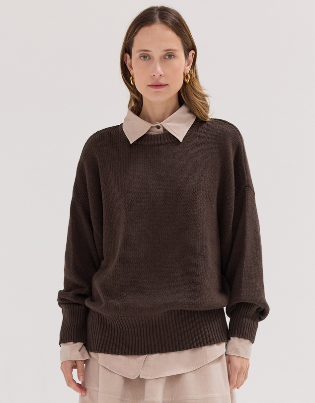 Cloth & Co. - The Billow Sleeve Jumper Brazil Nut