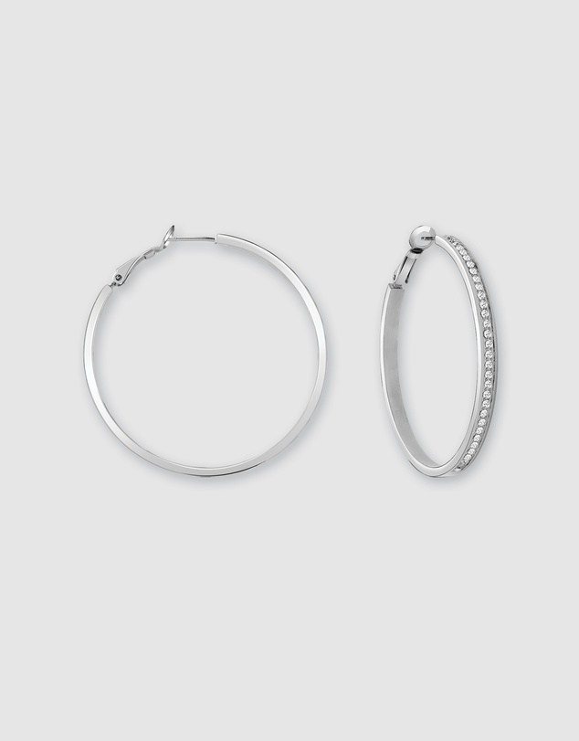 GUESS - Guess Colour My Day Silver Tone Hoop Earrings