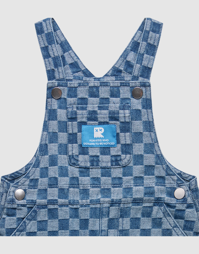 Rock Your Baby - Checkerboard Alfred Denim Overalls