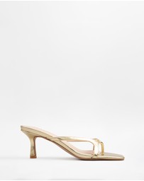 RAID - Briar kitten heeled mules in Gold