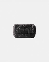 Bershka - Quilted Multi-way Crossbody Bag With Chain