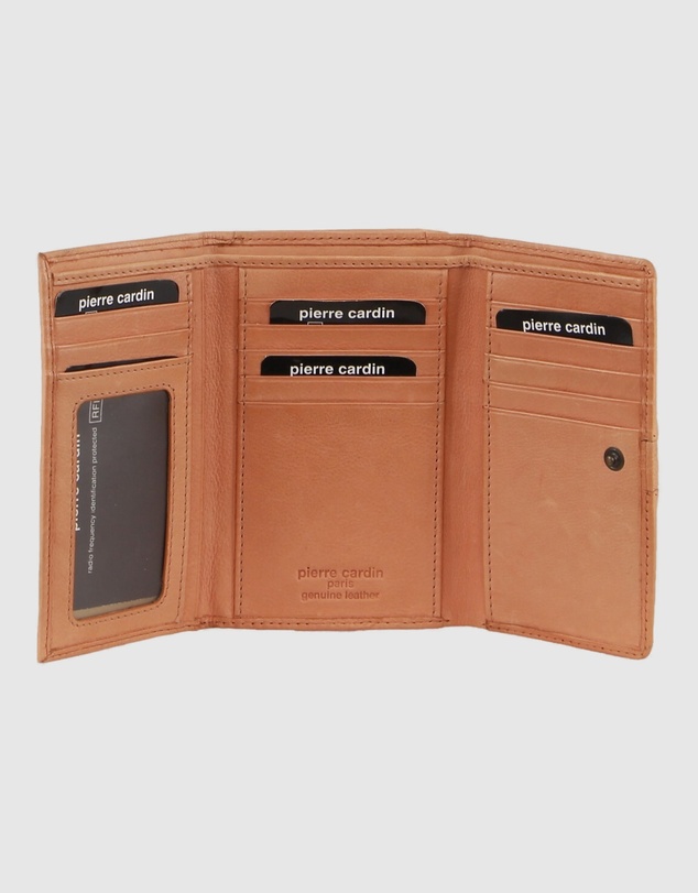 Pierre Cardin - Woven Leather Tri-Fold Wallet with RFID