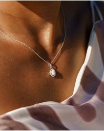 Georgini - Georgini Opal Glow Blackwattle White Created Opal Silver Pendant