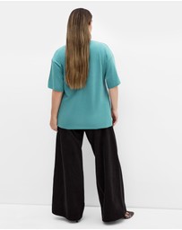 City Chic - Oversized Martini Print Tee