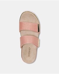 Vionic - Brandie Flatform Slide - Papaya Linen
