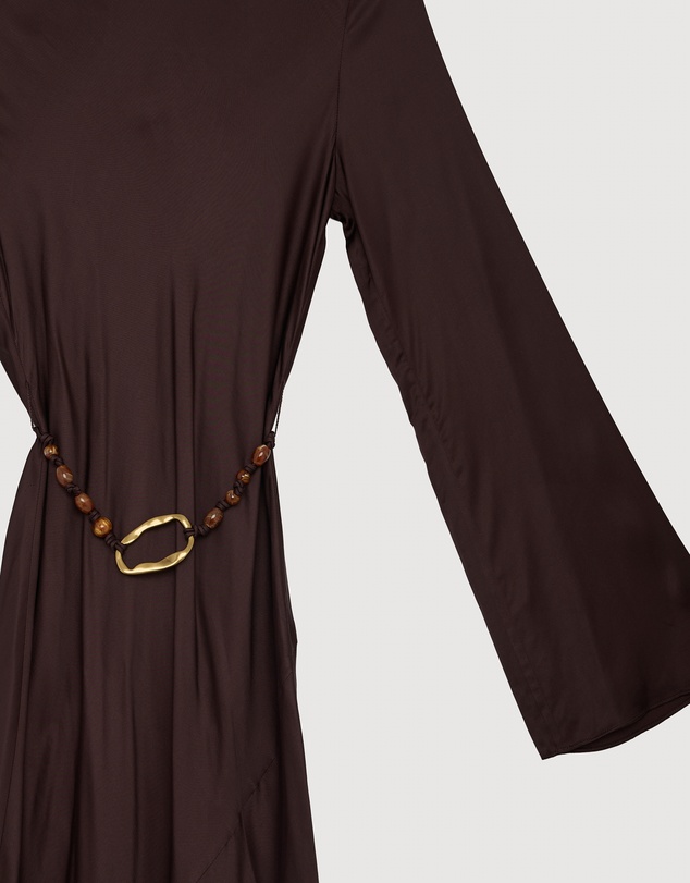 Revibe - Repaired Shona Joy Agnes Long Sleeve Maxi Dress with Belt - AU 10