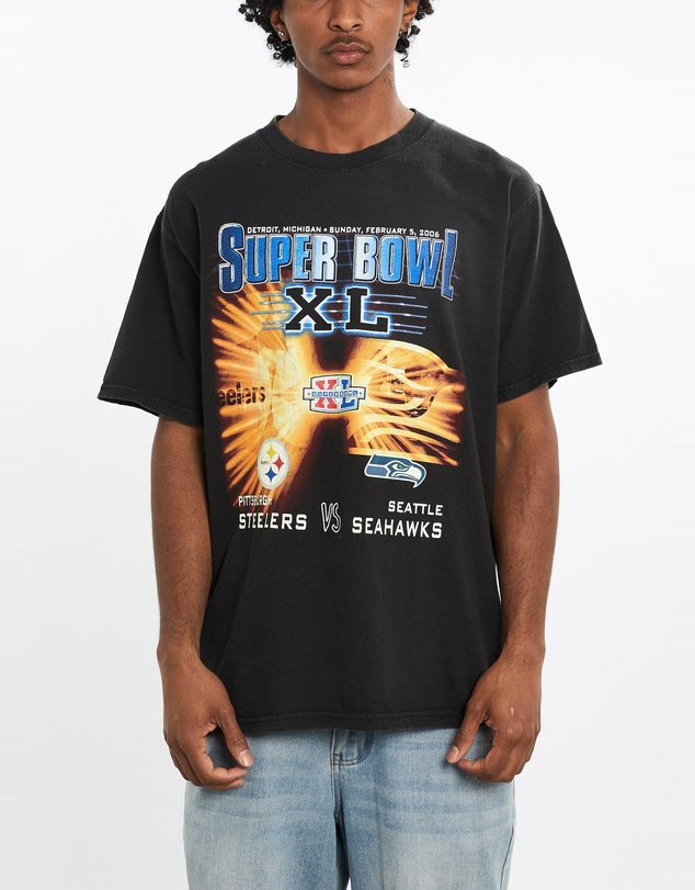 Vintage by The Real Deal - Pre Loved - Vintage NFL Steelers vs Seahawks Super Bowl Tee