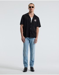 Calibre - Snake Embroidered Short Sleeve Shirt Black
