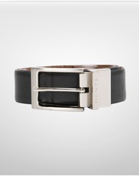 DENTS - Heritage Reversible Full Grain Leather Belt with Satin Nickel Buckle