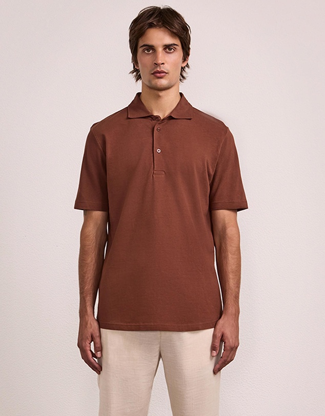 Frescobol Carioca - Luca Cotton Piquet SS Button Up Polo